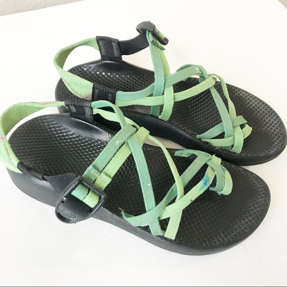 Chaco Shoes - Chacos ZX/2  Green Straps Black Strappy Sandal